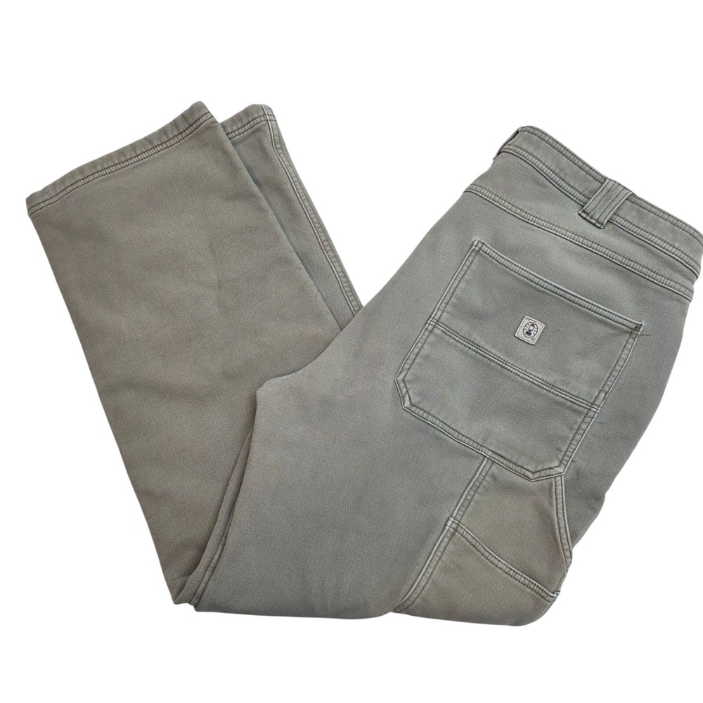Coleman Mens Fleece Lined Canvas Utility Carpenter Pants Khaki Tan 40x32
